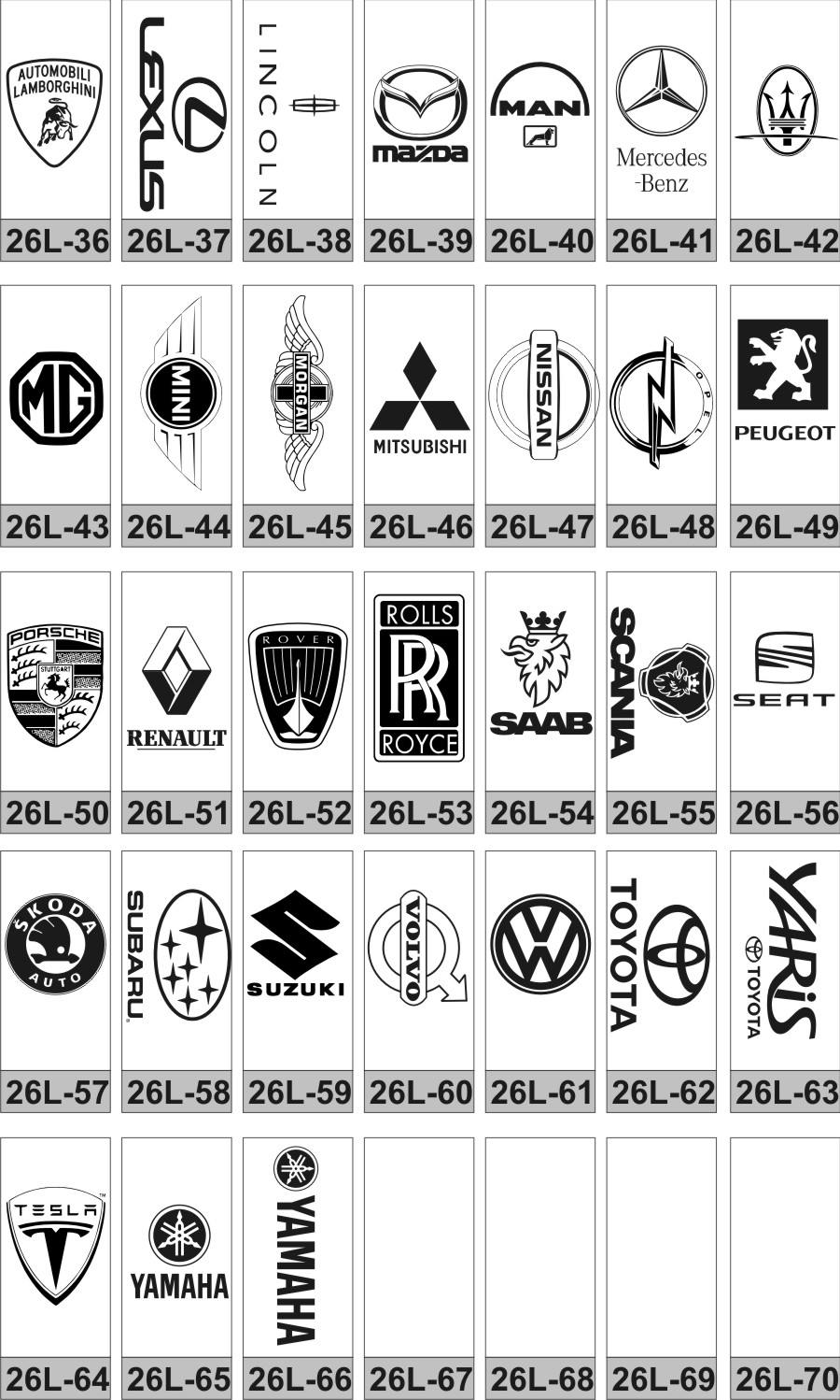 logo firm samochodowych na breloki metalowe