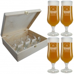 (B3NPOK7) Prezent dla Emeryta lub Emerytki 4 szklanki do piwa w skrzynce