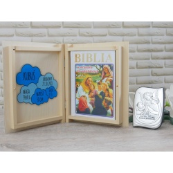  (BBL-B330-N) Prezent na Chrzest Biblia w skrzynce z kolorowym nadrukiem
