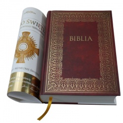  (BBL-KAS-A4-B3N) Pamiątka I Komunii Świętej Biblia Pismo Święte w skrzynce