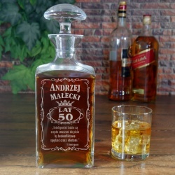  (KF16) Elegancka szklana karafka do whisky z grawerem