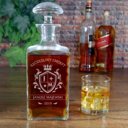  (KF16) Elegancka szklana karafka do whisky z grawerem