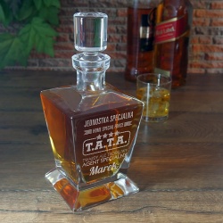  (KF1a) Elegancka szklana karafka do whisky z grawerem