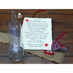 Prezent na Walentynki - Miłosna wiadomość w butelce z czekoladowym sercem