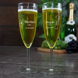  (K316) Kieliszki do szampana z Twoim grawerem, o pojemności 210 ml