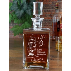  (KF17)Prezent dla Żeglarza szklana karafka do whisky z grawerem