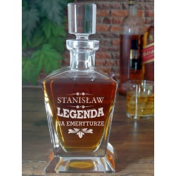  (KF1a)Prezent dla Emeryta Elegancka szklana karafka do whisky z grawerem