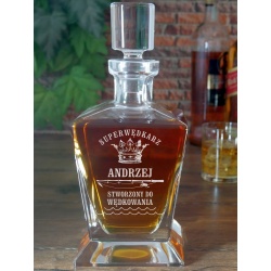  (KF1a)Prezent dla Wędkarza szklana karafka do whisky z grawerem