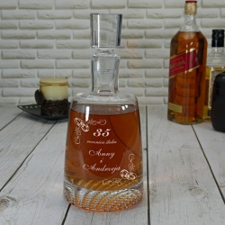  (KF27) Elegancka grawerowana szklana karafka do whisky o pojemności 0,9l
