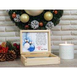  (PRK 4BN) Piersiówka w drewnianej kasetce prezent z okazji Świąt Bożego Narodzenia