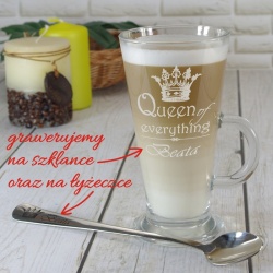  (SK22 SET2) Komplet szklanek do cafe latte z łyżeczkami