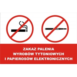 Tabliczka ostrzegawcza - Zakaz Palenia <BR>20 x 30