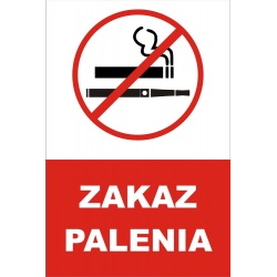 Tabliczka ostrzegawcza - Zakaz Palenia <BR>20 x 30